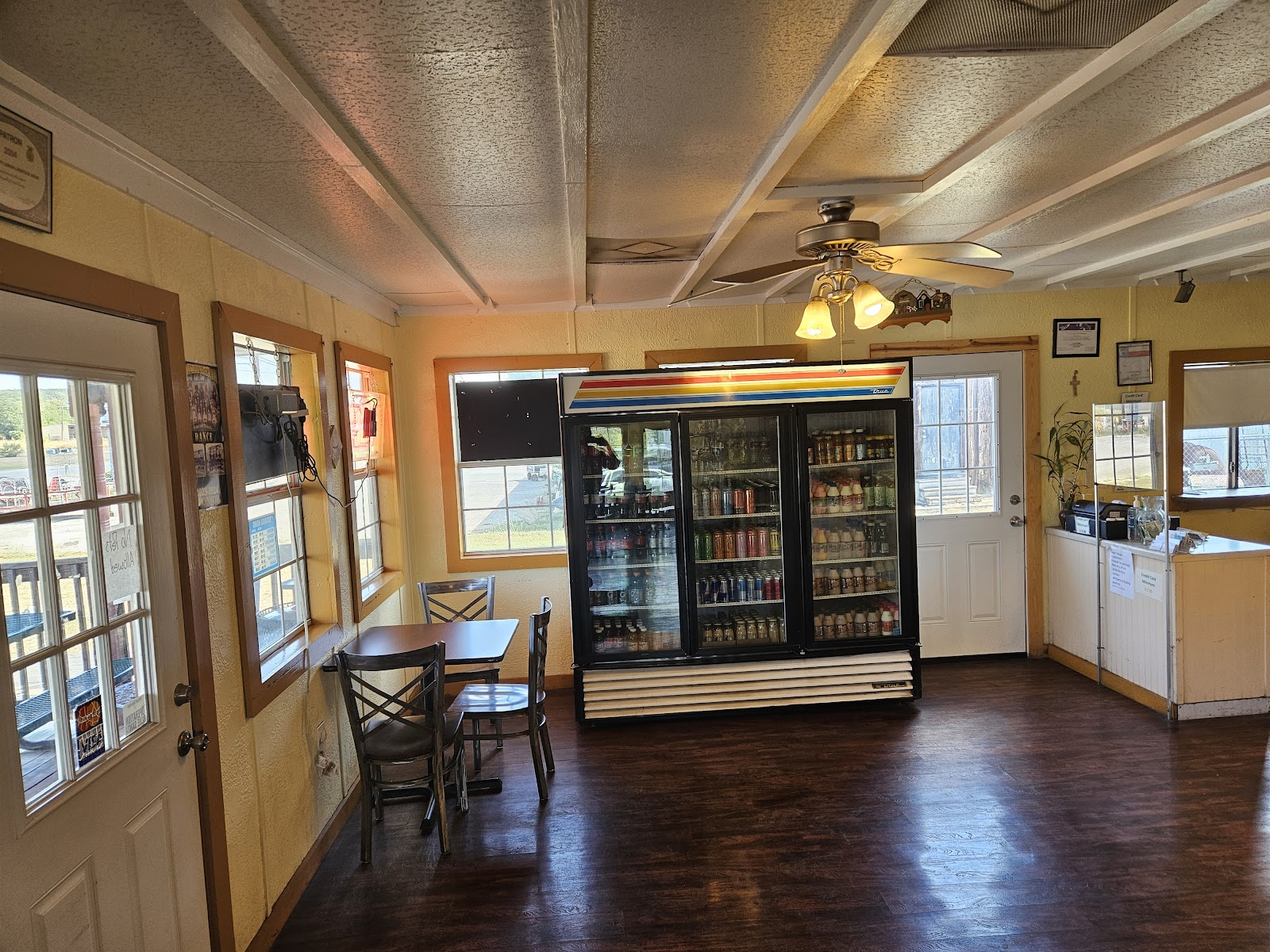 Cold drink cooler inside the shop